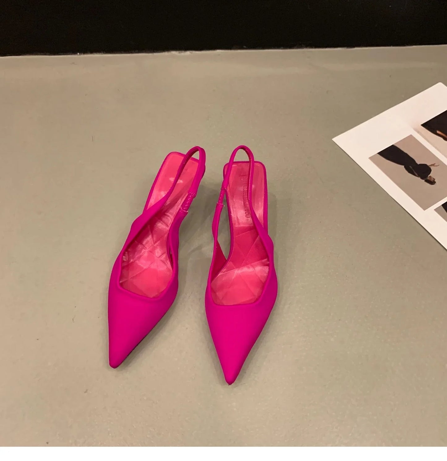 Leather Pointed Toe Thin Heels Pumps